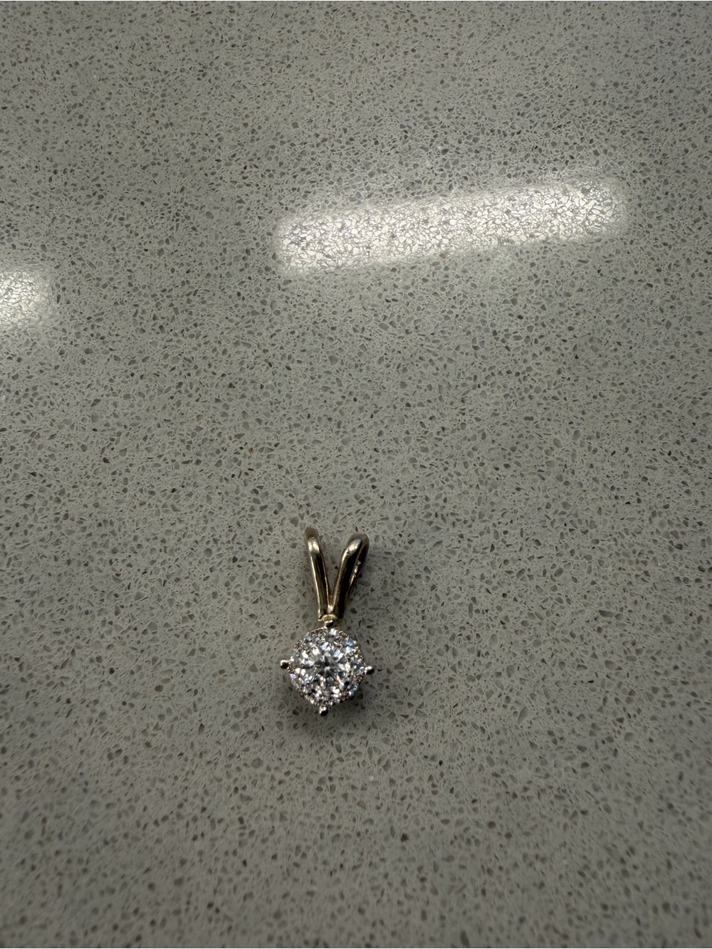 Classic Round White Diamond Pendant